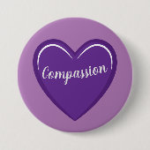 Einfache Lila Herzgrafik mit Mitgefühl Button (Vorderseite)