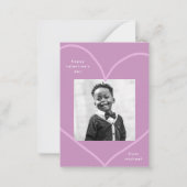 Einfache Lila Herzklasse Valentine's Day Card Mitteilungskarte (Vorderseite)