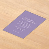 Einfache Lila Hochzeit Acryleinladungen (Ablage )