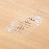 Einfache lila Hochzeit Acryleinladungen (Ablage )