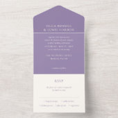 Einfache Lila Hochzeit All In One Einladung (Innen Boden)