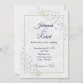 Einfache lila Hochzeit Einladung (Vorderseite)