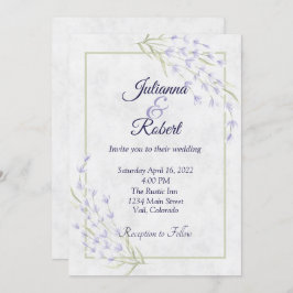 Einfache lila Hochzeit Einladung