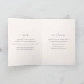 Einfache Lila Hochzeit Einladung (Innenseite)