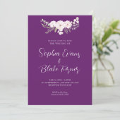 Einfache Lila Hochzeit in Blassrosa und grüner Blü Einladung (Stehend Vorderseite)