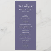 Einfache Lila Hochzeit Programm (Vorderseite)