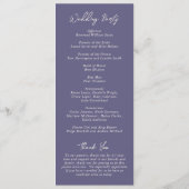 Einfache Lila Hochzeit Programm (Rückseite)