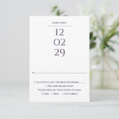 Einfache Lila Hochzeit RSVP Karte (Stehend Vorderseite)