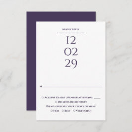 Einfache Lila Hochzeit RSVP Karte