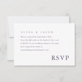 Einfache Lila Hochzeit RSVP QR Code (Vorderseite)