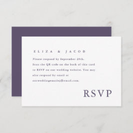 Einfache Lila Hochzeit RSVP QR Code