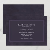 Einfache lila Hochzeit Save The Date (Vorne/Hinten)