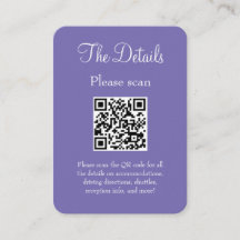 Einfache Lila Hochzeitsdetails mit QR-Code