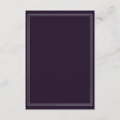 Einfache Lila Hochzeitskarte Begleitkarte (Rückseite)