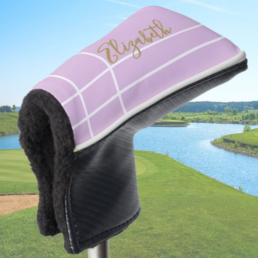 Einfache lila individuelle Name Golf Headcover