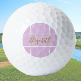 Einfache lila individuelle Name Golfball