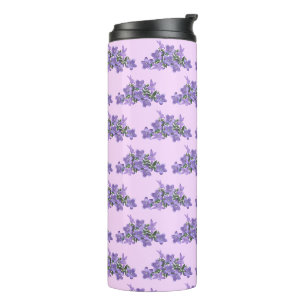 Einfache Lila Lavendel-Blume Thermosbecher