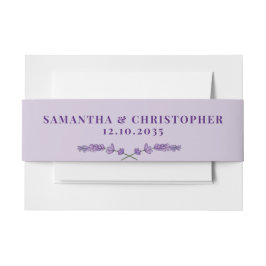 Einfache Lila Lavendel Wasserfarbenhochzeit Einladungsbanderole