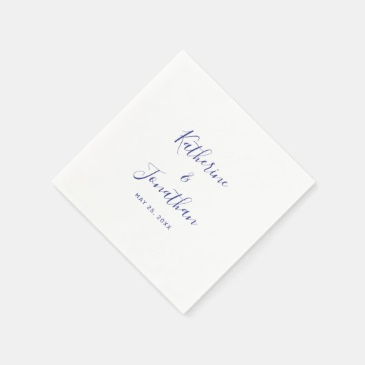 Einfache Lila moderne Script-Kalligrafie-Hochzeit Serviette (Ecke)