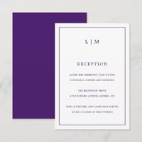 Einfache Lila Monogram Elegante Hochzeit