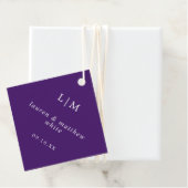 Einfache Lila Monogram Elegante Hochzeit Geschenkanhänger (Beispiel)