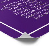 Einfache Lila Monogram Elegante Hochzeit Poster (Ecke)