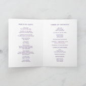 Einfache Lila Monogram Elegante Hochzeit Programm (Innenseite)