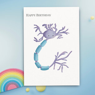 Einfache Lila Neuron Myelin Sheath Happy Birthday Karte