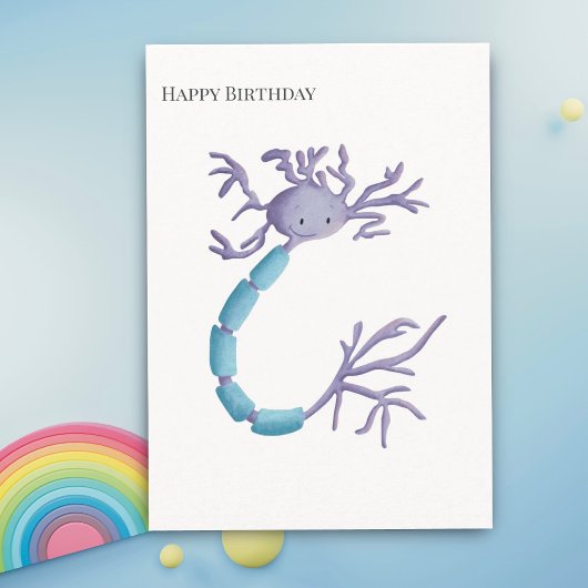 Einfache Lila Neuron Myelin Sheath Happy Birthday Karte
