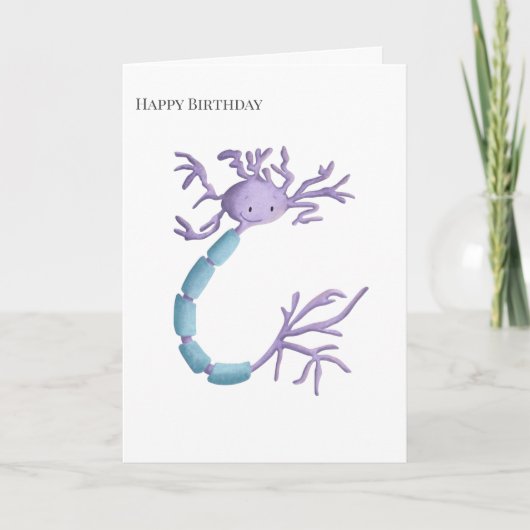 Einfache Lila Neuron Myelin Sheath Happy Birthday Karte (Vorderseite)