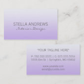 Einfache Lila Ombre Gradient Business Card Visitenkarte (Vorne/Hinten)