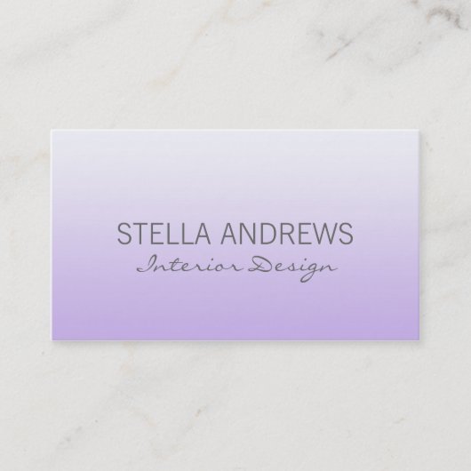 Einfache Lila Ombre Gradient Business Card Visitenkarte (Vorderseite)