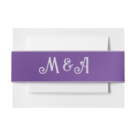 Einfache Lila Ombre Monogram Einladungsbanderole (Vorderseite Beispiel)