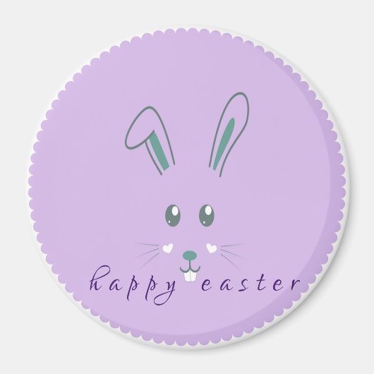 Einfache Lila Osterklassische Rundmagnet Magnet (Vorne)