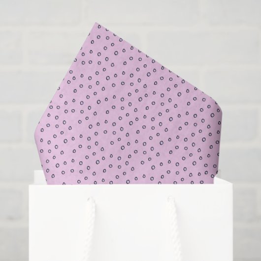 Einfache Lila Polka-Punkte mit rosa Hintergrund Seidenpapier (Geschenk Tasche)