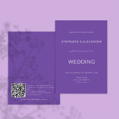 Einfache Lila QR Code Einladung zum Hochzeitsfeier
