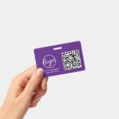 Einfache Lila QR-Code-Mitarbeiter-ID Ausweis (Handheld)