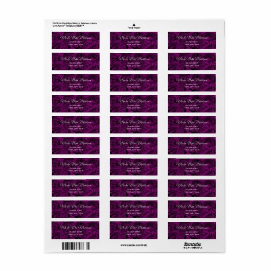 Einfache Lila Rücksendeadresse (Vorne)