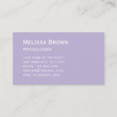 Einfache Lila Schrift Moderne Farbe Visitenkarte (Rückseite)