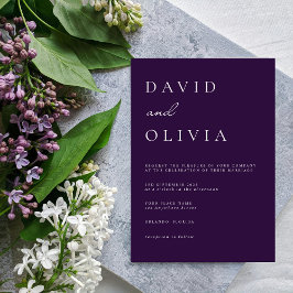 Einfache Lila Schwarz/Weiß Elegant Minimalistisch Einladung