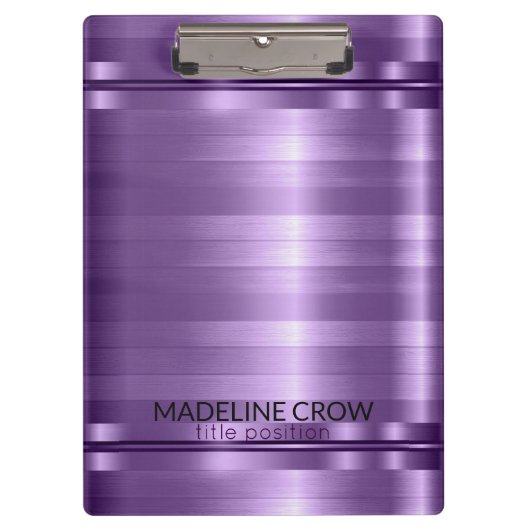 Einfache Lila Streifen Klemmbrett (Vorderseite)