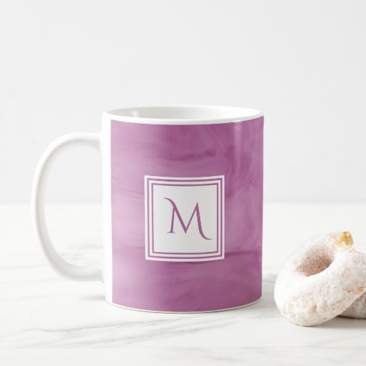 Einfache Lila, subtile Marmorverkleidung Modernes  Kaffeetasse (Mit Donut)