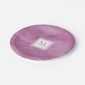 Einfache Lila, subtile Marmorverkleidung Modernes Pappteller (Schrägansicht)