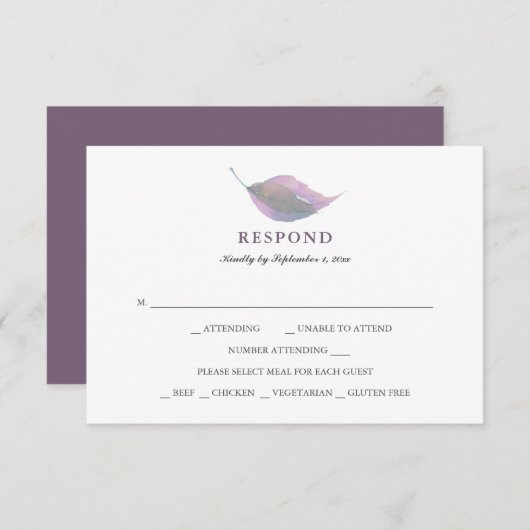 Einfache Lila UAWG RSVP Karte (Vorne/Hinten)