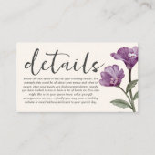 Einfache lila und beige Wildblume für Hochzeiten Begleitkarte (Vorderseite)