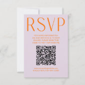Einfache Lila und helle Orange UAWG Online QR-Code RSVP Karte (Vorderseite)