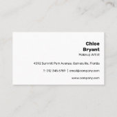Einfache, Lila und moderne Lebensart Visitenkarte (Rückseite)