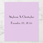 Einfache Lila und schwarze Gastgeschenk Hochzeit Weinetikett (Einzelnes Label)