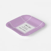 Einfache Lila und weiße Bridal Hochzeit Vielen Dan Pappteller (Gewinkelt)