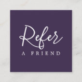 Einfache Lila und weiße Referenzkarte Empfehlungskarte (Vorderseite)